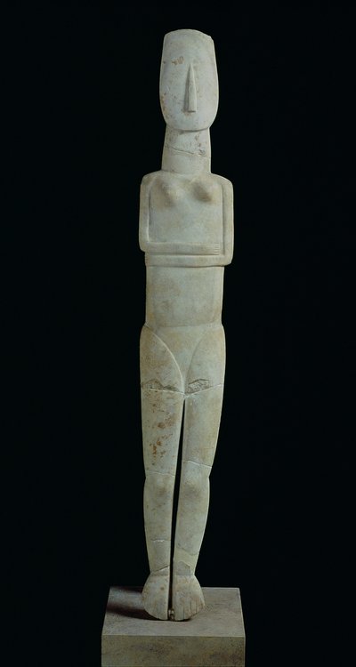 Figura femenina, de Amorgos, Período Cicládico Temprano II (Cultura Keros-Syros) 2800-2300 a.C. de Greek